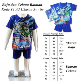 Baju & Celana Batman (3y - 8y)